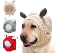 FLTY Quiet Ears For Dogs, Dog Ear Muffs Noise Protection, Dog Ear Covers For Noise, Puppy Knitted Hat Bunny Ears Design,Pet Hoods For Dogs With Anxiety, Grooming, Ear Wrap, Dog Ear Protection gray
