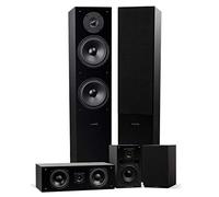 Fluance Elite High Definition Surround Sound Home Theater 5.0 Channel Speaker System including Floorstanding Towers, Center Channel and Rear Surround Speakers - Black Ash (SXHTB-BK)