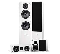 Fluance Elite High Definition Surround Sound Home Theater 5.0 Channel Speaker System including Floorstanding Towers, Center Channel and Rear Surround Speakers - White (SXHTBWH)