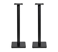 Fluance Floor Speaker Stands for Surround Sound and Bookshelf Speakers with Solid Construction, Adjustable Floor Spikes, Rubber Isolation Feet, Cable Management, Square Base - Matte Black/Pair (SS05S)