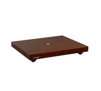 Fluance IB40 Turntable Isolation Base Anti-Vibration Wood Platform for Enhanced Sound Clarity and Superior Damping with Height Adjustable Feet, Bubble Level, Universal Compatibility- Natural Walnut