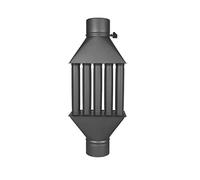 Flue Pipe Heat Exchanger with Valve Radiator Woodburner Fireplace 5.2in / 130mm (5 Tubes)