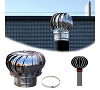 Flue Vent Cap Stainless Steel, Shed Roof Ventilator Cover, Outdoor Dryer Vent Cover No Noise & Rainproof, Chimney Cap Rotation Air Vent Outlet (Size : 100mm/3.9 in)