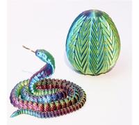 FLUEFOWL 3D Printed Cobra, 24-Inch Cobra Inside Fidget Toy for Adults, 3D Printed Articulated Cobra Dragon Egg, Posable Flexible Crystal Cobra Toy for ADHD/Autism (Neon 24IN)