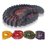 FLUEFOWL 84CM 3D Printed Snake, 3D Printed Animals Fidget Toy, 3D Crystal Snake Flexible Joints Home Decor Executive Desk Toys, Home Office Decor Executive Desk Toys for Autism/ADHD (Black red)
