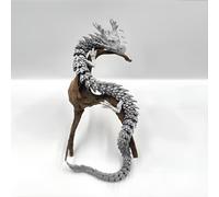 FLUEFOWL Color Changing 3D Printed Dragon, 45CM Articulated Crystal Dragon Home Decor Flexible Joints Fidget Toy, Executive Desk Adults Stress Relief Autism ADHD (Silver)