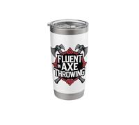 Fluent in Axe Throwing Norse Viking Thrower Nordic Humor Stainless Steel Insulated Tumbler