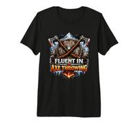 Fluent in Axe Throwing Viking Warrior Norse Nordic Humor Premium T-Shirt