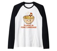 Fluent in Fowl Language Funny Chicken Noodle Pho Soup Pun Raglan Baseball Tee