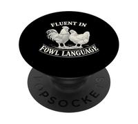 Fluent In Fowl Language Funny Chicken Rooster Hen Pun PopSockets Adhesive PopGrip