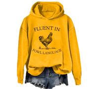 Fluent in Fowl Language Hoodie, Chicken Sweatshirt, Fluent in Fowl Language Sweatshirts, Funny Chicken Hoodie Yellow