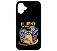 Fluent In Japanese Raccoon Kimono Funny Design Case for iPhone 16 Plus