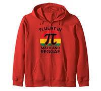 Fluent in Math and Reggae Funny Pi 3.14 Mathematics Geometry Zip Hoodie