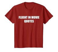 Fluent in Movie Quotes T-Shirt, Kids, Cranberry, 6 Years