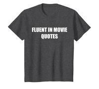 Fluent in Movie Quotes T-Shirt, Kids, Dark Heather Grey, 2 Years