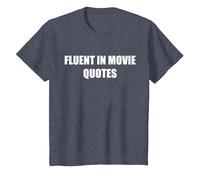Fluent in Movie Quotes T-Shirt, Kids, Heather Blue, 4 Years