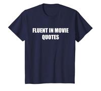 Fluent in Movie Quotes T-Shirt, Kids, Navy, 6 Years