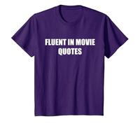 Fluent in Movie Quotes T-Shirt, Kids, Purple, 3 Years