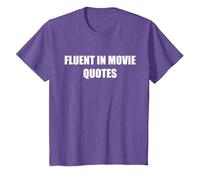 Fluent in Movie Quotes T-Shirt, Kids, Purple Heather, 12 Years