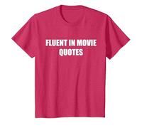 Fluent in Movie Quotes T-Shirt, Kids, Red Heather, 3 Years