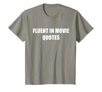 Fluent in Movie Quotes T-Shirt, Kids, Slate, 10 Years