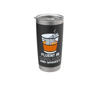 Fluent in Sharkasm and Whiskey - Bourbon Whiskey Stainless Steel Insulated Tumbler
