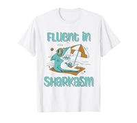 Fluent In Sharkasm Funny Shark Marine Biology Wildlife T-Shirt