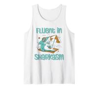 Fluent In Sharkasm Funny Shark Marine Biology Wildlife Tank Top