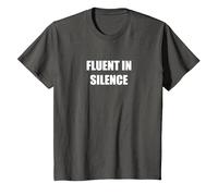 Fluent in Silence T-Shirt, Kids, Asphalt, 10 Years