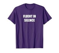 Fluent in Silence T-Shirt, Men, Purple, L