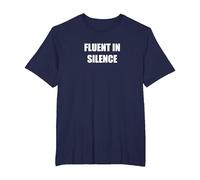 Fluent in Silence T-Shirt, Men's Big and Tall, Navy, 4X Tall