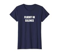 Fluent in Silence T-Shirt, Women, Navy, S