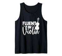 Fluent In Violin - Funny Music Lover - Fiddler Violinist Tank Top