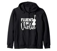 Fluent In Violin - Funny Music Lover - Fiddler Violinist Zip Hoodie