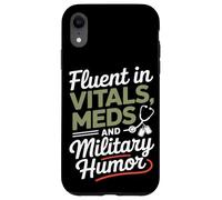 Fluent in Vitals Meds and Military Humor VA Nurse Case for iPhone XR