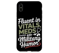 Fluent in Vitals Meds and Military Humor VA Nurse Case for iPhone XS Max