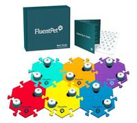 FluentPet Basic Vocab Kit - Set of 12 Talking Buttons with Batteries Included for Dogs & Cats and 6 HexTiles - Customizable Cat & Dog Training Buttons for Communication - Talking Button Gift Set