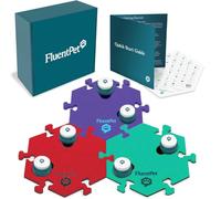 FluentPet Get Started Kit (Gen 1) - Set of 6 Basic Buttons with Batteries Included for Dogs & Cats and 3 HexTiles - Customizable Cat & Dog Training Buttons for Communication - Talking Button Gift Set
