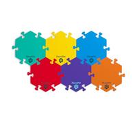 FluentPet HexTiles - Bold 6-Pack | Accessory Dog and Cat Button Learning Kits | Can Hold Up to 6 Buttons | Soft, Durable, and Non-Slip | Gift for Pet Lovers | Comes in 12 Colors