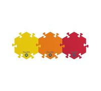 FluentPet HexTiles - Sunset 3-Pack | Talking Dog and Cat Mat Set | Each Mat Holds Up to 6 Buttons | Soft, Durable, Non-Slip | Gift for Pet Lovers