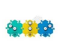FluentPet Recordable Dog & Cat Talking Button Get Started Kit | Cat & Dog Talking Button Set with 3 HexTiles & 67 Word Stickers | 6 Talking Dog Button for Communication with 18 Pre-Installed Batteries