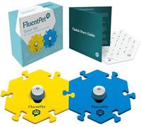 FluentPet Sound Button Tester Kit - Dog Buttons for Communication - Compact Talking Buttons for Dogs and Cats - Dog Talking Button Set with 2 Recordable Buttons and 2 Compact HexTile Soundboard Mats