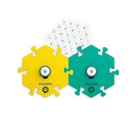 FluentPet Sound Button Tester Kit - Dog Buttons for Communication - Compact Talking Buttons for Dogs and Cats - Dog Talking Button Set with 2 Recordable Buttons and 2 Compact HexTile Soundboard Mats
