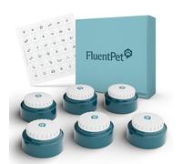 FluentPet Speak Up Buttons - Next-Generation Cat/Dog Talking Button Set - Pack of 6 Easy-to-Press Cat/Dog Communication Buttons- Recordable Buttons for Pets - Gift to Fit All HexTiles Sound Boards