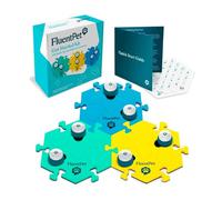 FluentPet Speak Up Get Started Kit with Clearer Upward-Facing Sound - 6 Recordable Buttons w/Pre-Installed Batteries & 3 HexTile Button Mats | Training Dog & Cat Communication Buttons