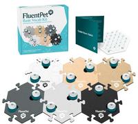 FluentPet Speak Up Key Vocab Kit with Clear Upward Facing Sound, 12 Writable Keys for Dogs and 6 Neutral HexTiles, Communication Keys for Dogs and Cats with Batteries