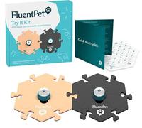 FluentPet Tester Kit - Set of 2 Dog Talking Buttons & 2 HexTile - Customizable Cat & Dog Training Buttons for Communication - Batteries Included - Pet Buttons Gift Set