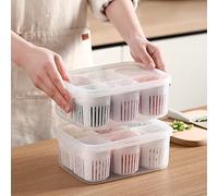 Flueyer 1 Pcs Divided Food Storage Containers with Lids, Salad Prep Containers with 6 Removable Small Boxes Reusable Snackle Box Plastic Food Containers for Fridge Cabinet Desk
