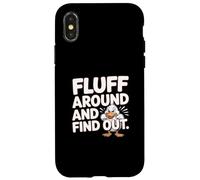 Fluff Around And Find Out Angry Duck Meme Case for iPhone X/XS