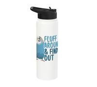 Fluff Around and Find Out Budgie Parakeet Humor Stainless Steel Insulated Water Bottle